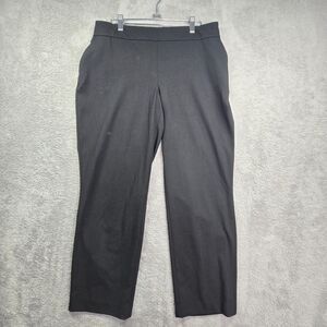 Hilary Radley Pull On Black Straight Leg Pants Women's Large Elastic Waist